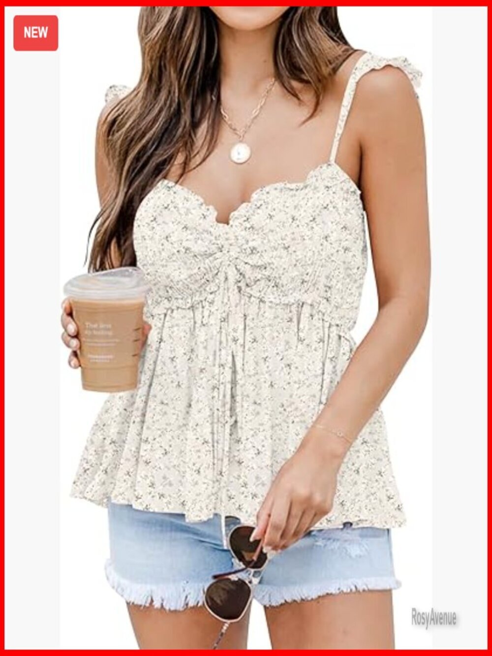 Women's Peplum Babydoll Tank Top Smocked Sweetheart Neckline Adjustable Straps